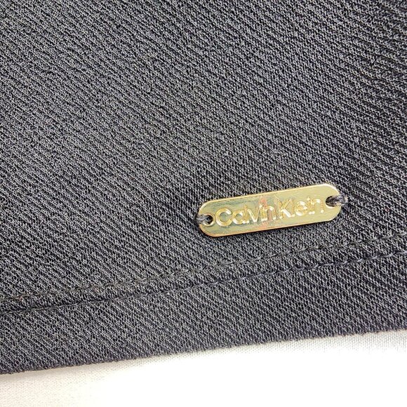 Calvin Klein Womens L Large Flare with Piping Pullover Blouse Black with stripes - Picture 4 of 12